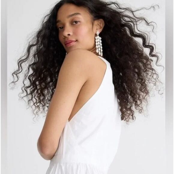 J. CREW 2023 High Neck Cotton Poplin Sleeveless Midi Dress White Sz 6 NWT {3Y7} - Picture 4 of 5